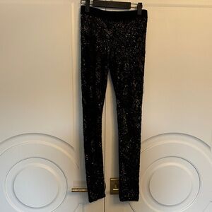 Black Sequin Skinny Leggings